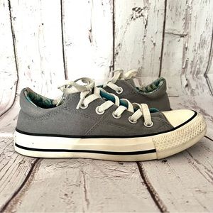 CONVERSE Women’s All-Star Gray With Teal Interior, Padded Tongue, Size 5